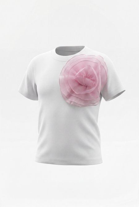 T-Shirt 3D Flower Lace