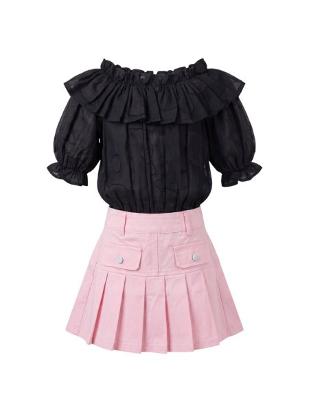 Shirt & Pink Skirt