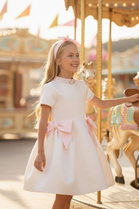 Girls Dress Mikado - Crystal