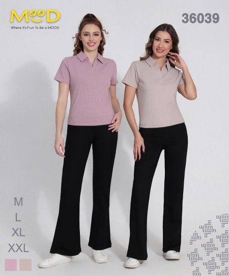 Urban Chic – Ribbed Polo Set - 36039