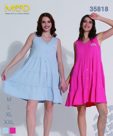 Buttoned Summer Dress - 35818