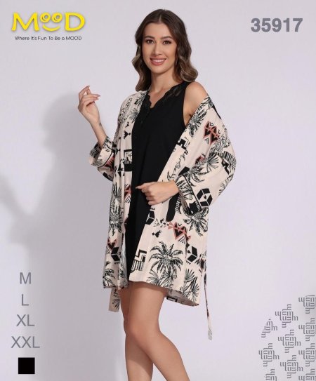 Printed Kimono Set - 35917