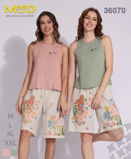 Embroidered Linen Set - 36070