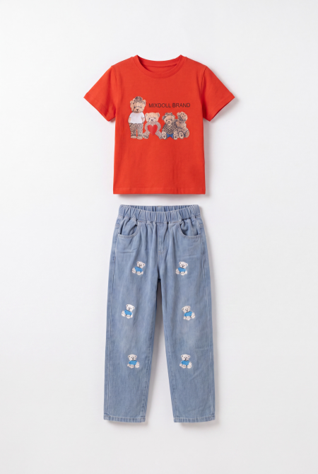 طقم بناتي جينز Teddy Bears