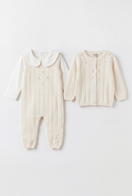 Pointelle Knit Baby Set