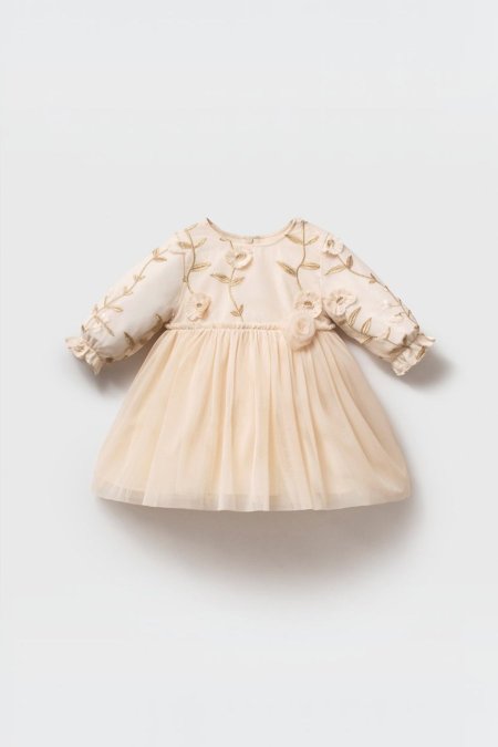 Embroidered Tulle Occasion Dress