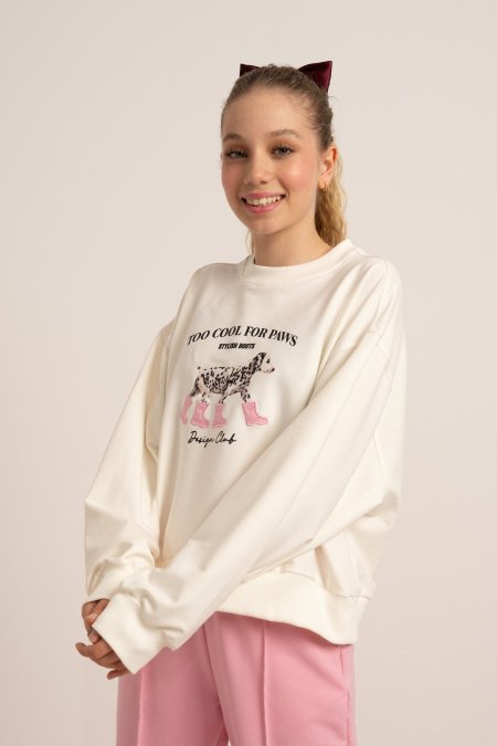 Too Cool For Paws Oversized Sweatshirt