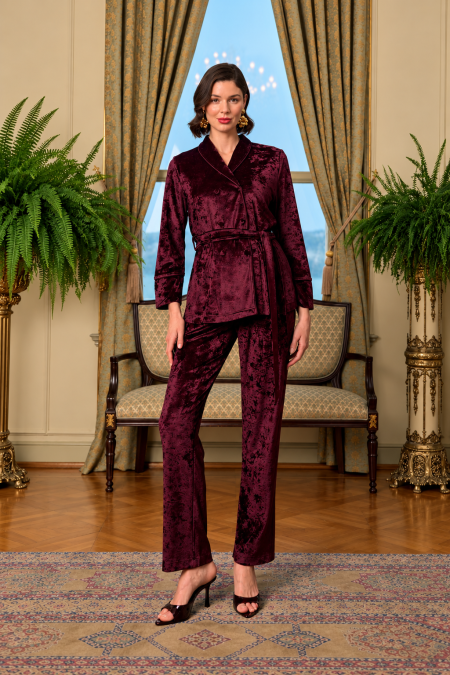 Velvet Wrap Pajama Set