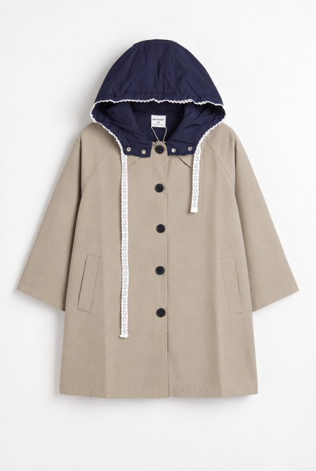 Hooded A-Line Coat