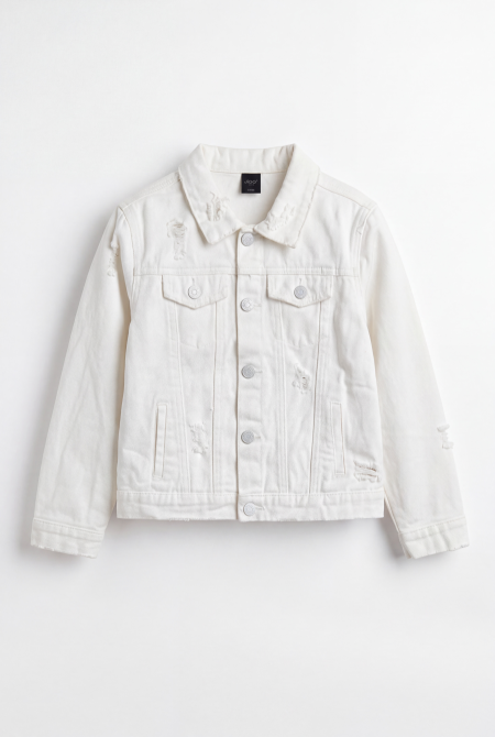 White Distressed Denim Jacket