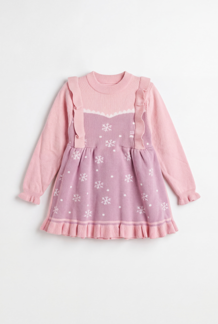 Snowflake Ruffle Knit Dress