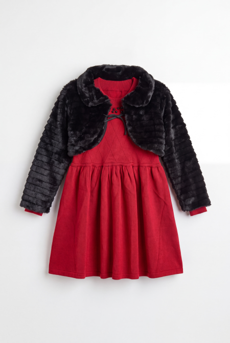 Elegant Faux Fur Bolero Dress
