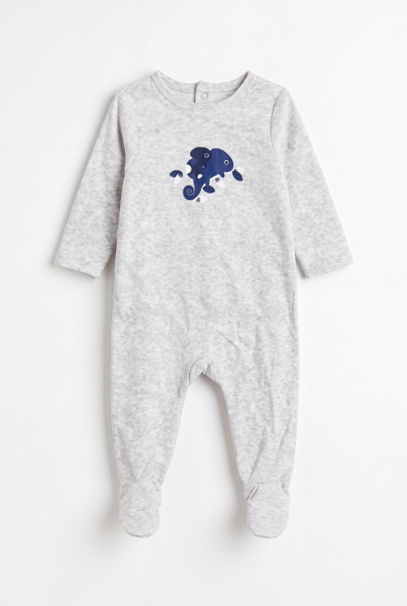 Elephant Print – Cotton Footed Sleepsuit