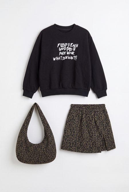 Leopard Print Skirt Set