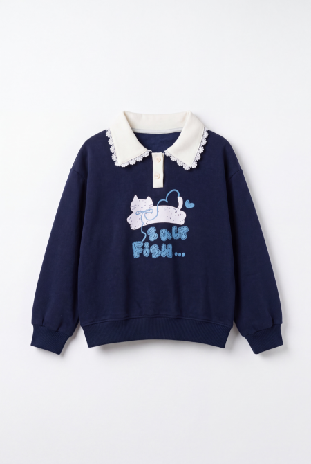Lace Collar Sweatshirt