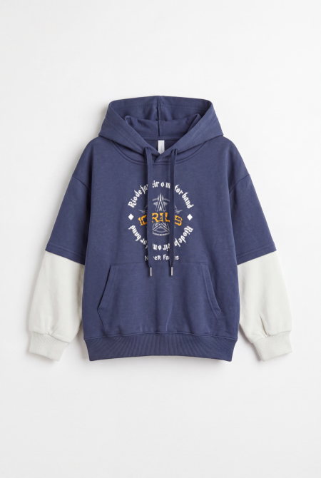 Layered Sleeve – Graphic Hoodie