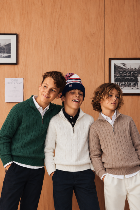 Cable Knit Sweater & Shirt Set