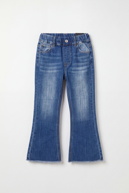 Elastic Waist Flared Jeans