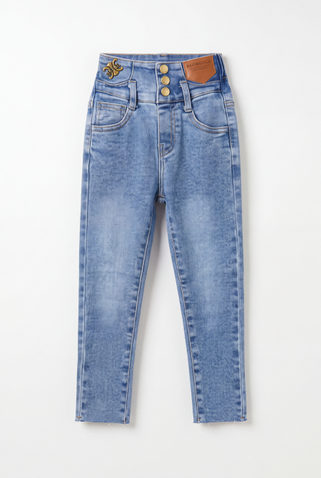 High Waist Straight Leg Denim Jeans