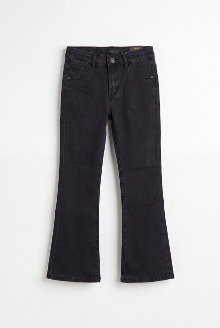Washed Black Flared Denim Jeans