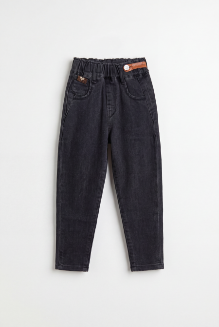 Black Washed Tapered Jeans
