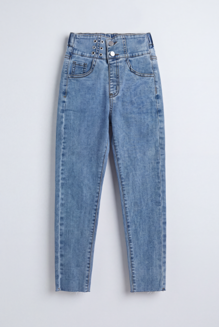 High-Waist Straight Leg Jeans