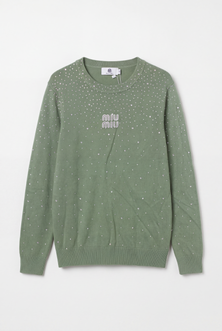 Miu Miu Rhinestone Knit Sweater